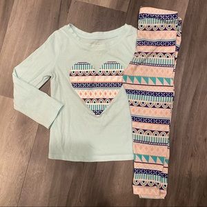 Girls Cat & Jack Matching Shirt & Bottoms